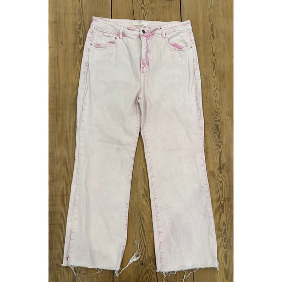 Risen Jeans Denim - Women’s Risen Light Pink High-Rise Wide Leg Jeans